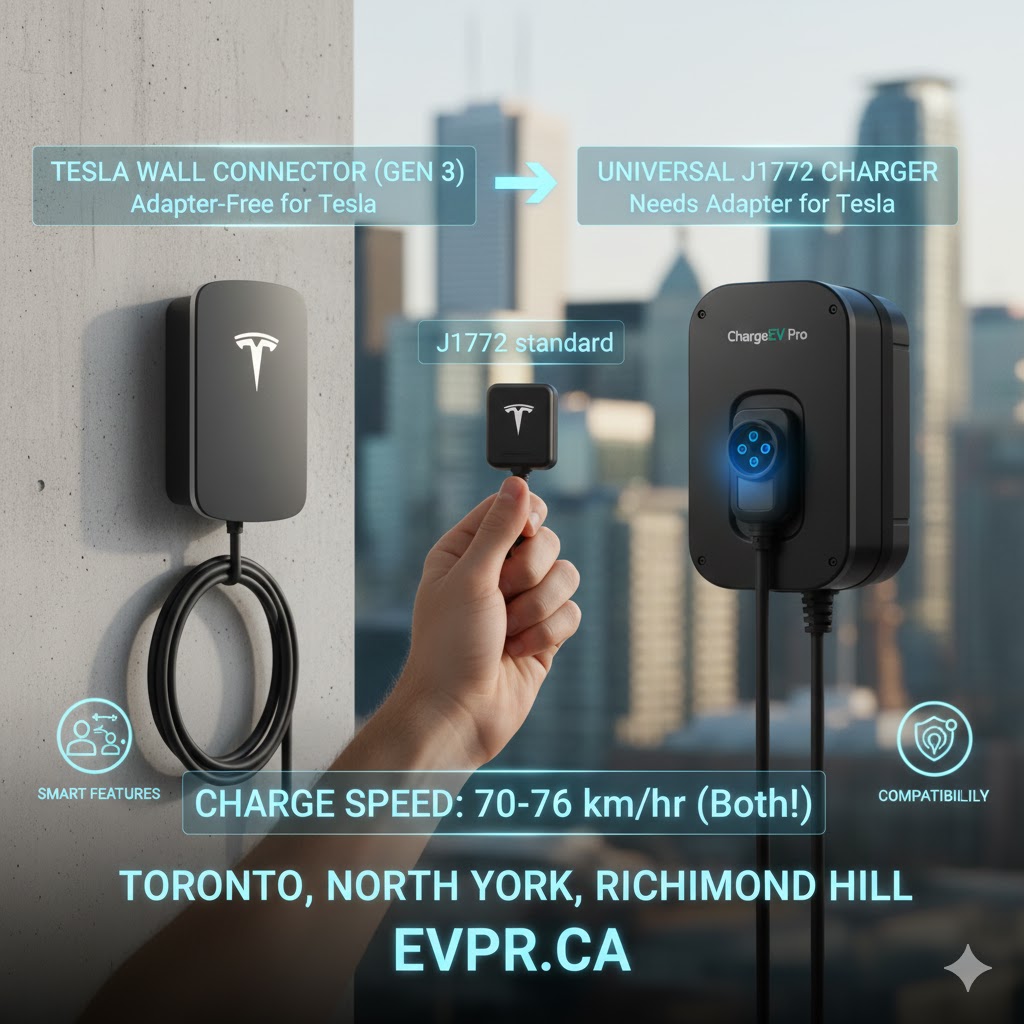 Tesla's Two Chargers: Choosing the Right Connector for Your Toronto, North York & Richmond Hill Home (NACS vs. Universal J1772)